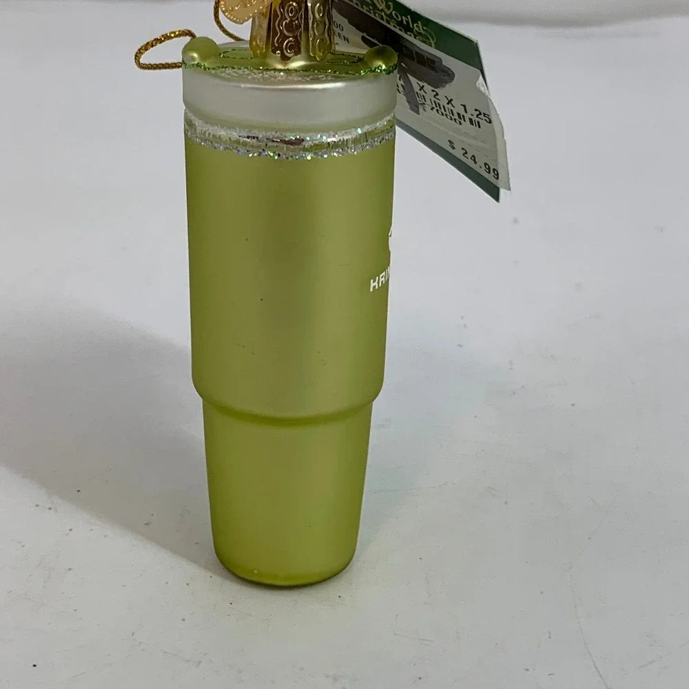 Old World Kringle Stanley Green Travel Cup Christmas Ornament‎ With Tags
